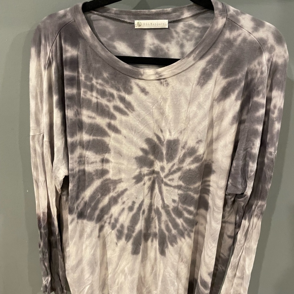 FSL APPAREL tie dye loose fit long sleeve top L